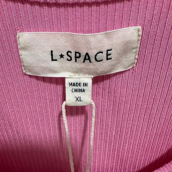 L*Space Skyler Cover Up Dress Size XL Pink Stretch Cut Out Pullover Midi NWT - Picture 10 of 12